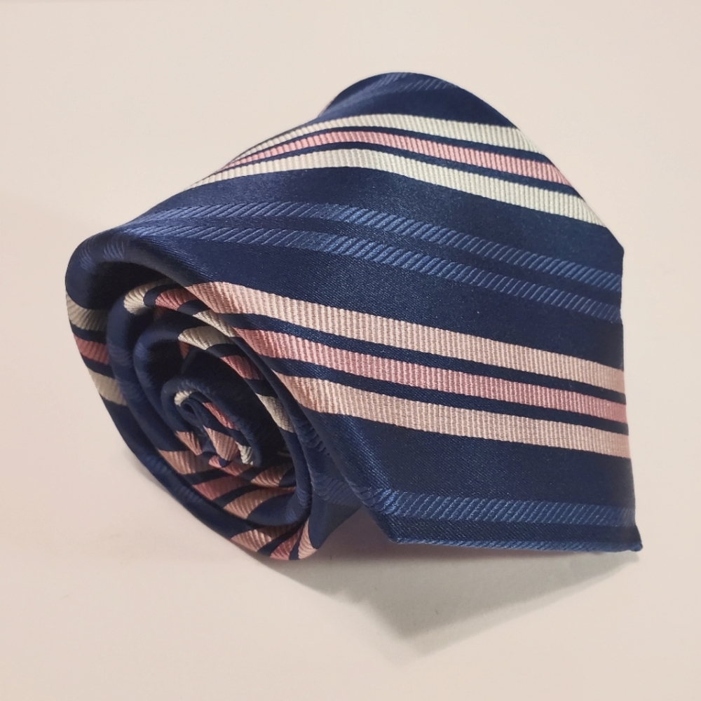 Breast Cancer Awareness Pink Stripe Silk Tie